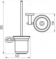 Ravak Chrome WC štětka matné sklo, mosaz CR 410.00